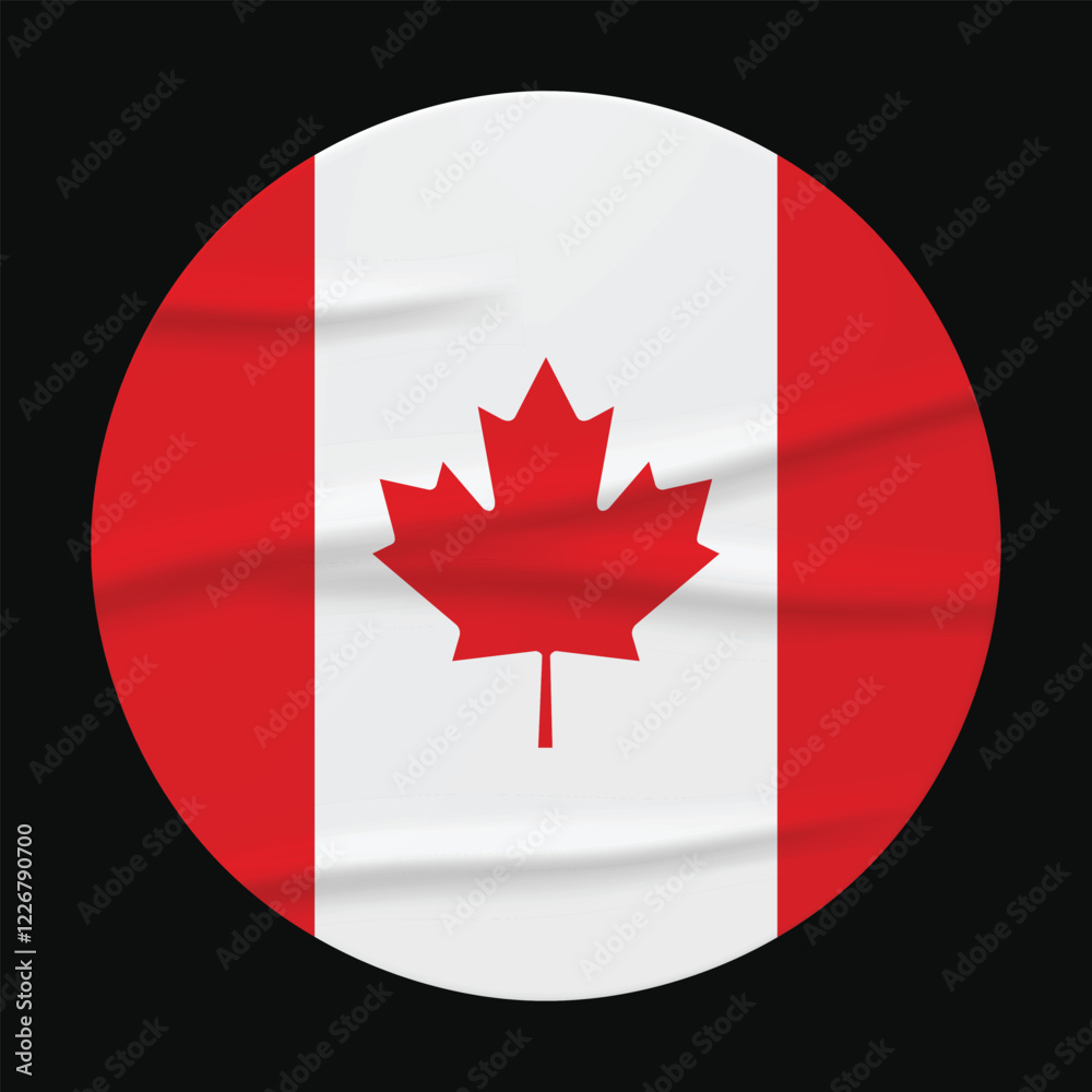 Canada Flag Stickers. Glue-on, wrinkled stickers or labels Canada Flag Stickers. Glue-on, wrinkled stickers or labels