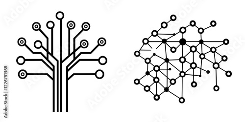 Conceptual designs of circuit patterns illustrating technology and connectivity