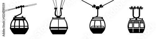 Cable cars in various styles showcasing unique designs and functionality for mountain transport and tourism