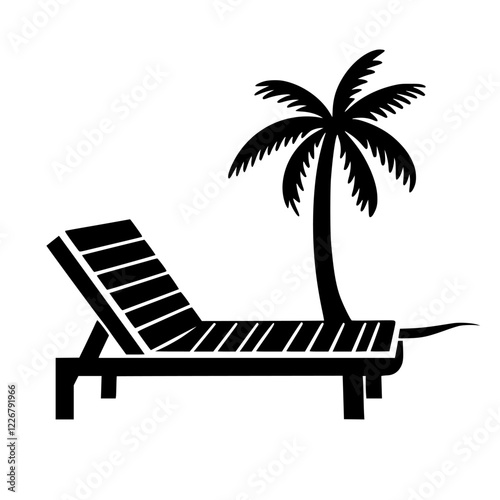 Relaxing on a beach lounger under a palm tree during a sunny tropical day