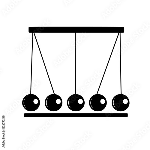 Visual representation of Newton's cradles demonstrating energy transfer and motion principles in a lab setting