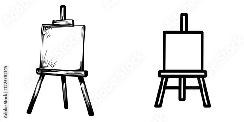 Easels set up for painting in an art studio during daytime, ready for creative work by artists of all levels