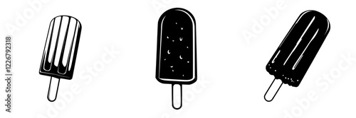 Different styles of ice cream popsicles set against a plain background for dessert lovers