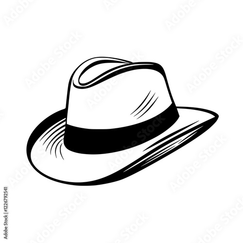 Stylish white hat with a black band designed for outdoor activities or casual wear