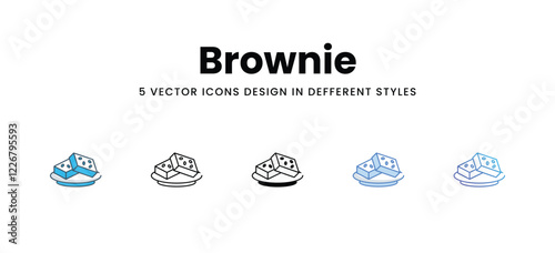 Brownie icons in different style vector stock illustration