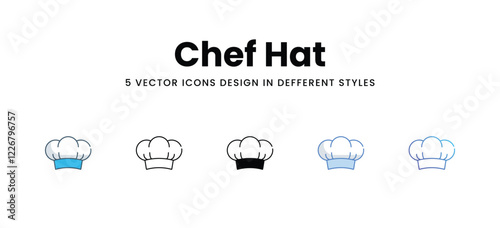 Chef Hat icons in different style vector stock illustration
