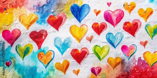 Urban Exploration Valentine's Day Watercolor Hearts Postcard