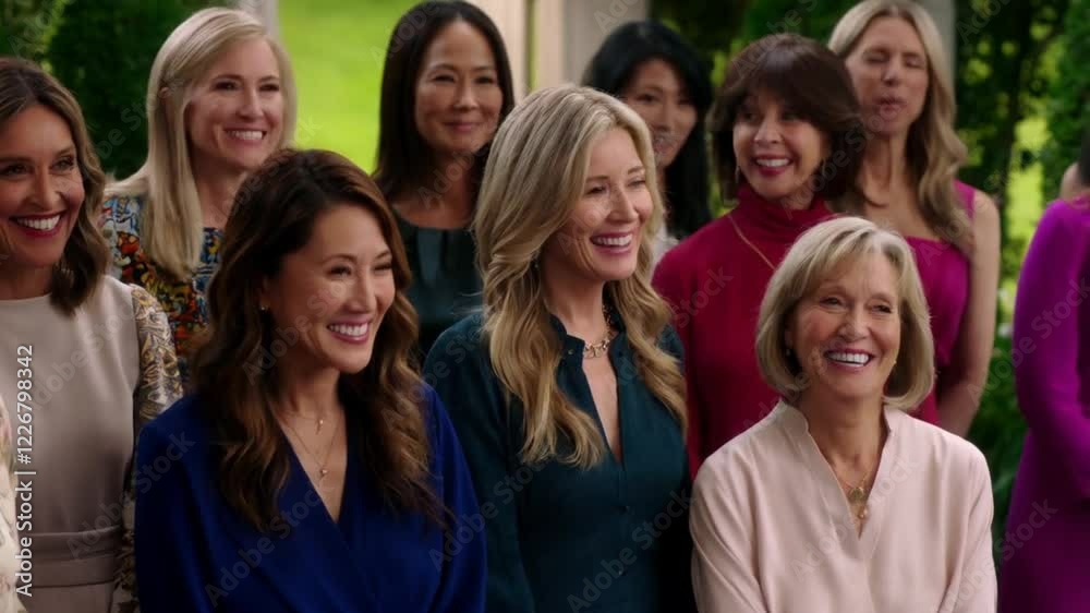 Women of all generations and backgrounds sharing a moment of laughter, expressing solidarity and friendship Women of all generations and backgrounds sharing a moment of laughter, expressing solidarity and friendship