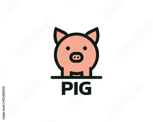 Pig logo design icon vector illustration.