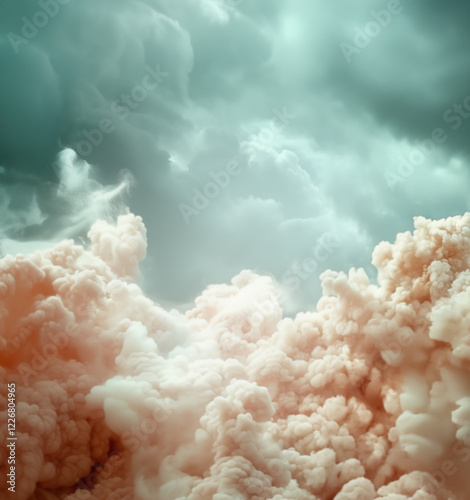 Sky with pink and blue dramatic clouds background