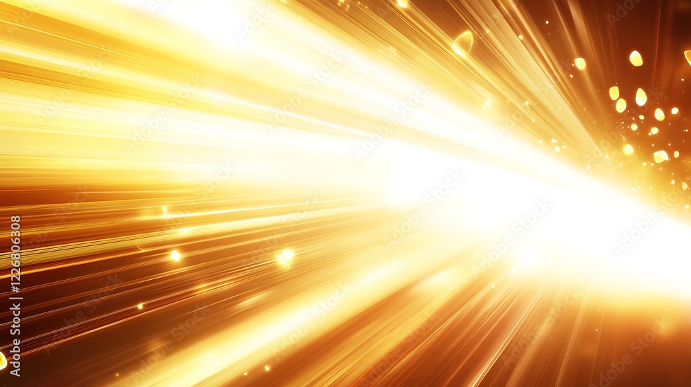 Fototapeta premium Golden Light Rays Burst Abstract Background