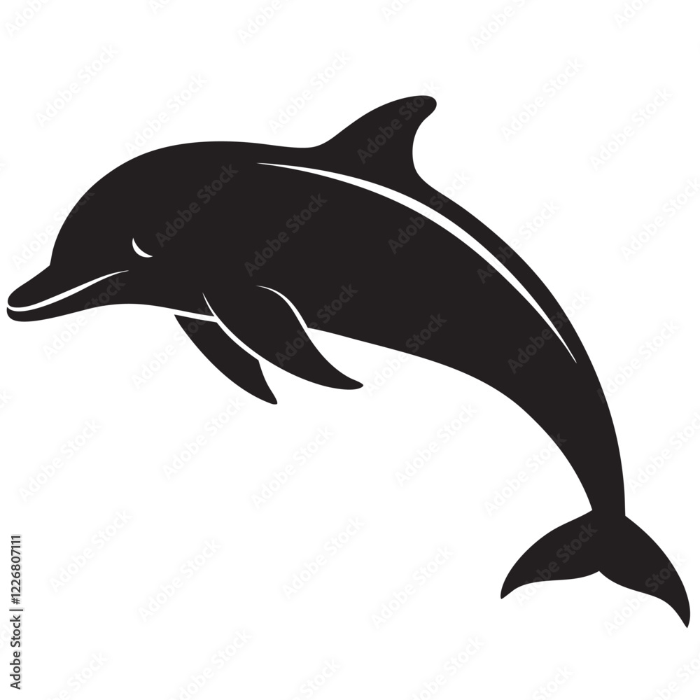 Fototapeta premium Dolphin silhouette vector