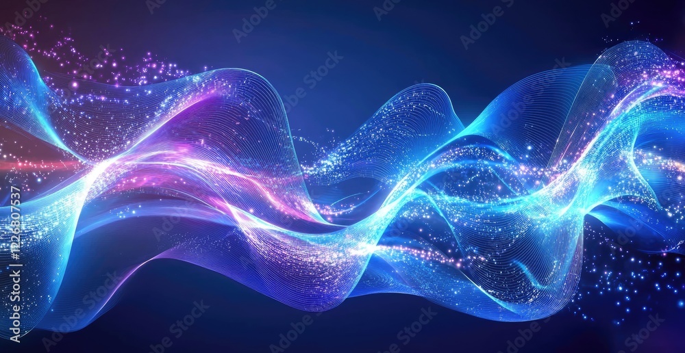 Fototapeta premium Abstract Sparkling Waves of Light and Energy