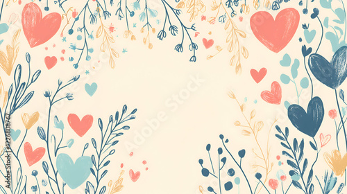 Wallpaper Mural A festive seamless Valentines horizontal border featuring a mix of love elements and heart icons Torontodigital.ca