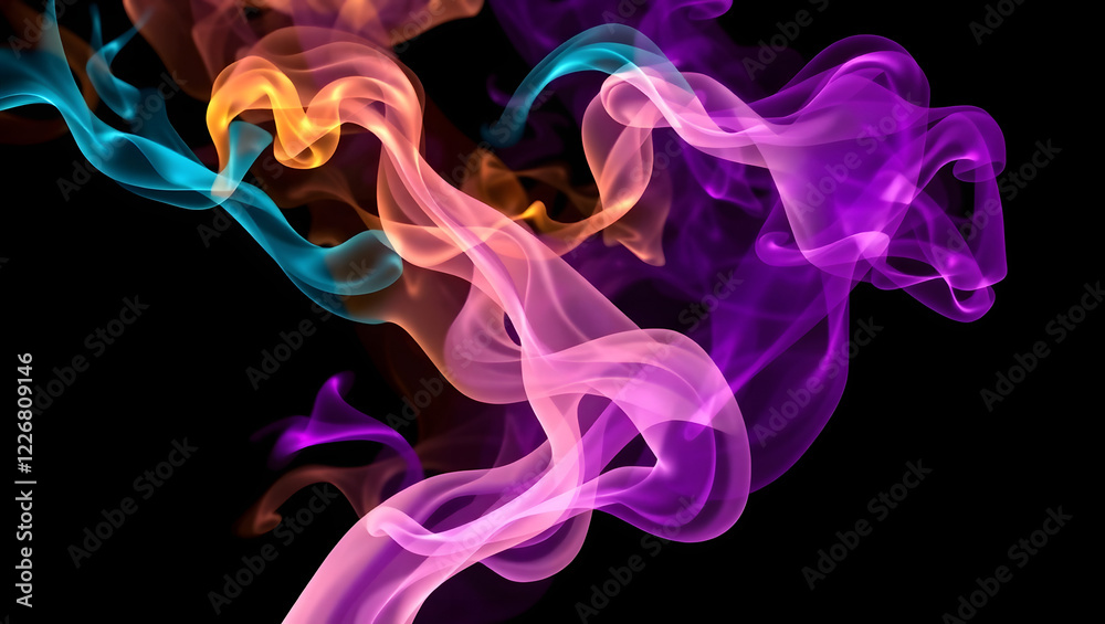 Obraz premium abstract image of mesmerizing, wispy smoke trails that dance and intertwine, forming intricate, swirling patterns