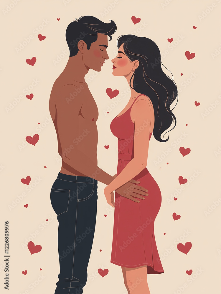 Un Baiser Soigné Devient Un Symbole De Tendresse Romantique Entre Deux Jeunes Adultes À La Fois Modernes Et À La Pointe De La Mode. 00002 Un Baiser Soigné Devient Un Symbole De Tendresse Romantique Entre Deux Jeunes Adultes À La Fois Modernes Et À La Pointe De La Mode. 00002
