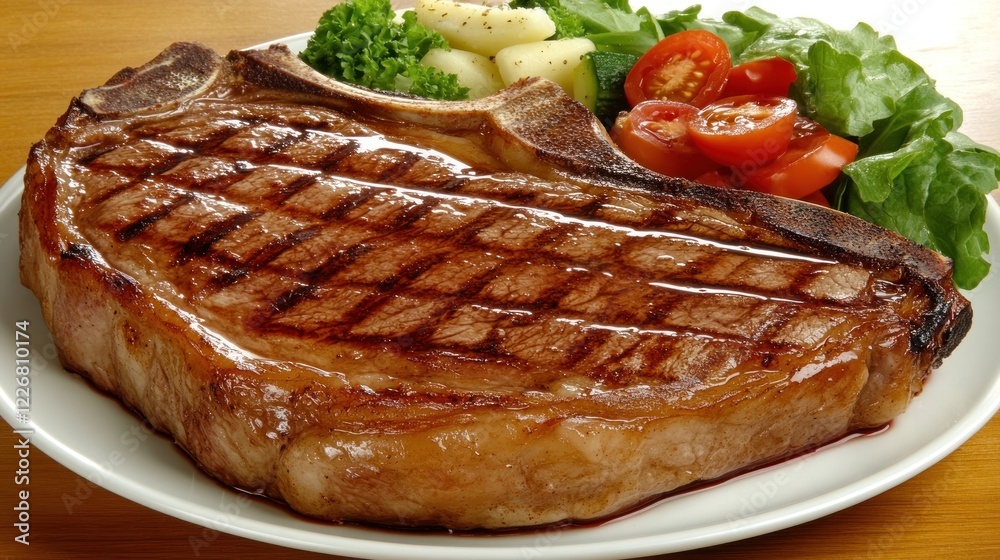 Grilled T-bone Steak with Side Salad Grilled T-bone Steak with Side Salad