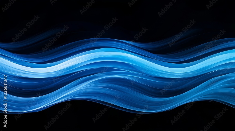 Obraz premium Intricate Abstract Light Trails Creating Dynamic Patterns in Vivid Blue Colors