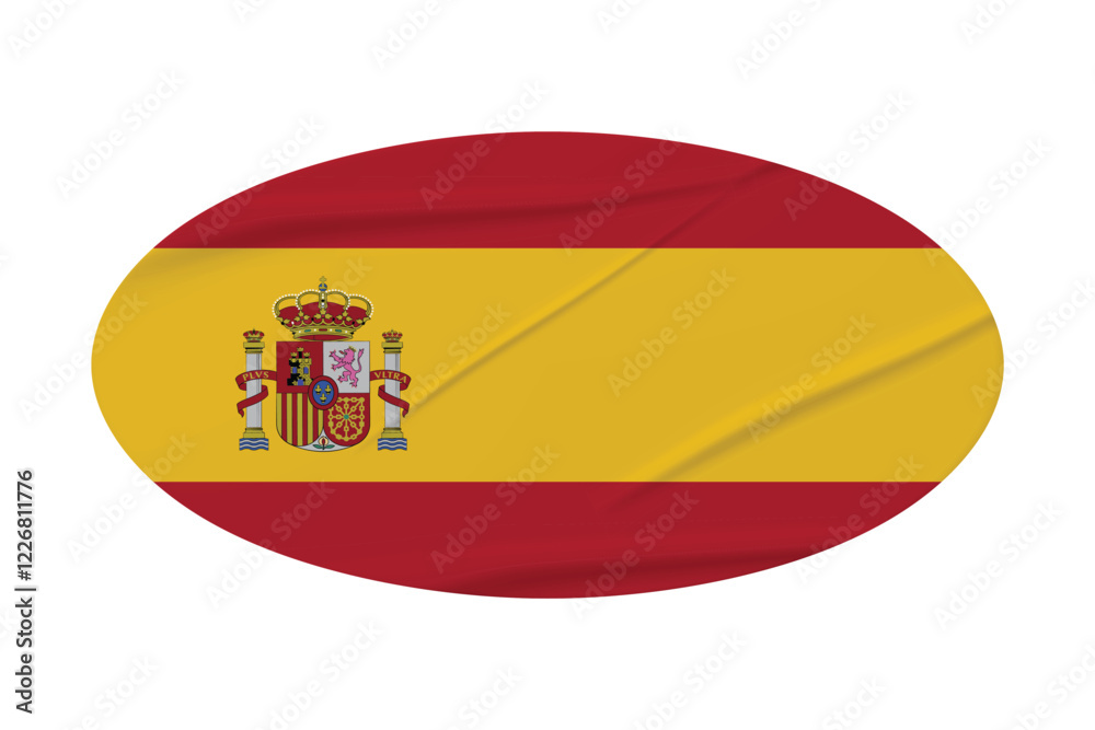 Obraz premium Spain Flag Stickers. Glue-on, wrinkled stickers or labels