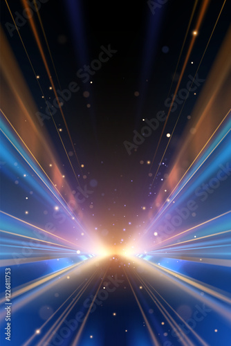 Blue and yellow light motion effect