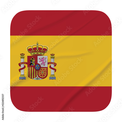 Spain Flag Stickers. Glue-on, wrinkled stickers or labels