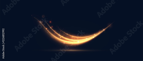 Magical golden shimmer effect for web design and fabulous user interface. Bright Twirl. Vector	
