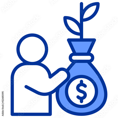 Financial Production Partners Mixed Blue Simple Icon Vector