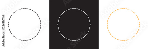 Sew stitch frame. Geometric border with needlework elements, decorative detailed frame.  ethnic lace seam ornament. isolated on white and black background. vector illustration. EPS 10