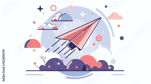 Creative Paper Plane Idea Vector Illustration