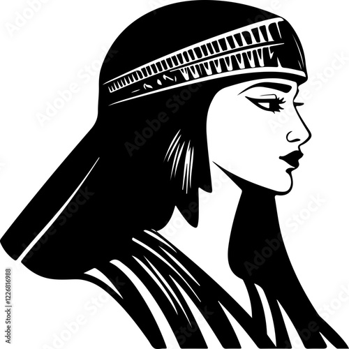 Profile Illustration of an Egyptian Woman