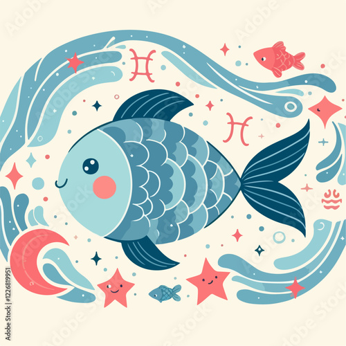 vector illustration of a fish