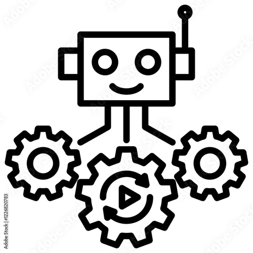 Robotic Process Automation Outline Icon