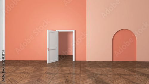 Empty room with Wall Background. 3D illustration, 3D rendering