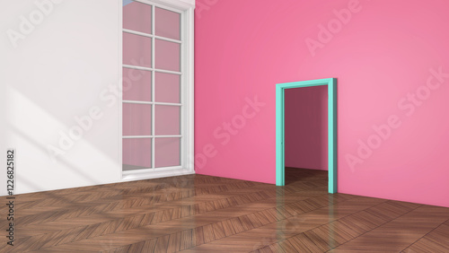 Empty room with Wall Background. 3D illustration, 3D rendering