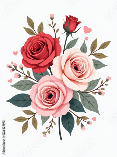 Composición De Flores Románticas Incluyendo Rosas Perfectas Para Bodas Y Celebraciones De San Valentín. 00002