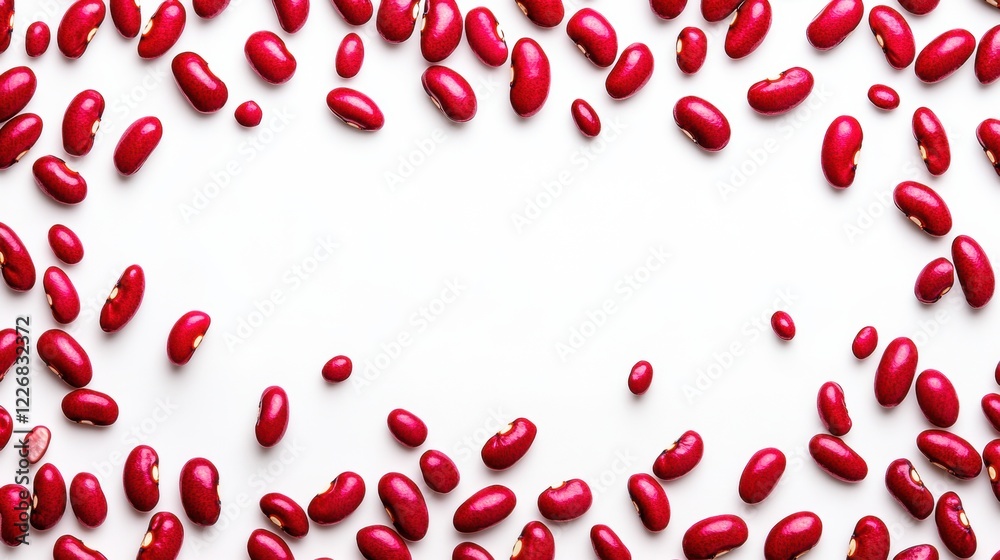 Fresh Red Kidney Beans on White Background for Culinary Use Fresh Red Kidney Beans on White Background for Culinary Use