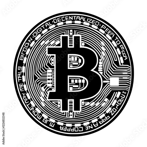 Bitcoin symbol representing digital currency in modern finance and technology