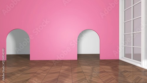 Empty room with Wall Background. 3D illustration, 3D rendering