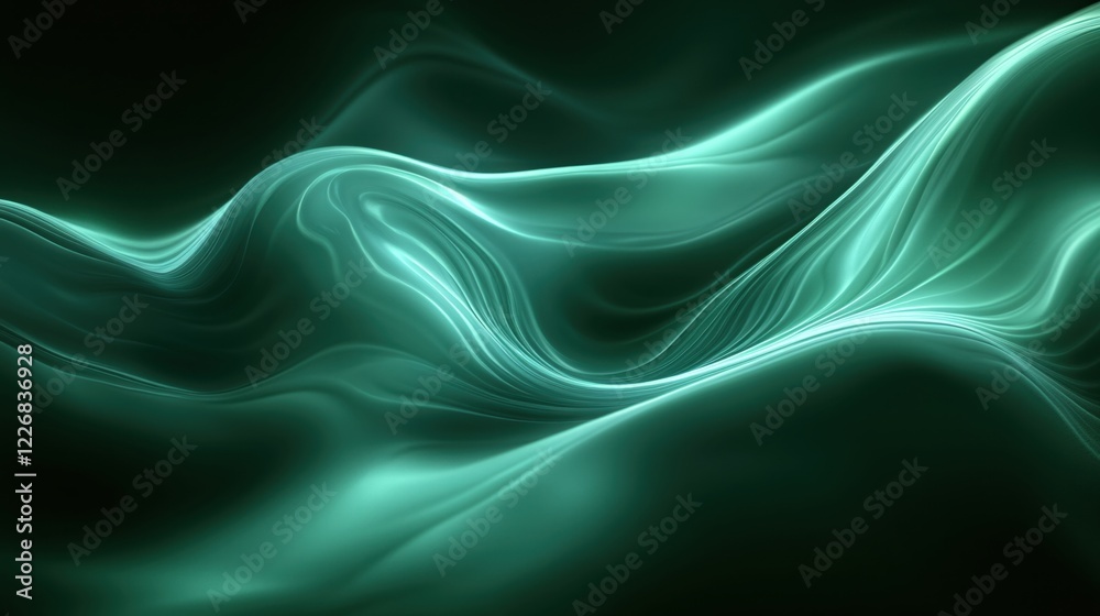 Abstract Emerald Green Waves Flowing with Light and Shadow for Modern Design Projects Abstract Emerald Green Waves Flowing with Light and Shadow for Modern Design Projects