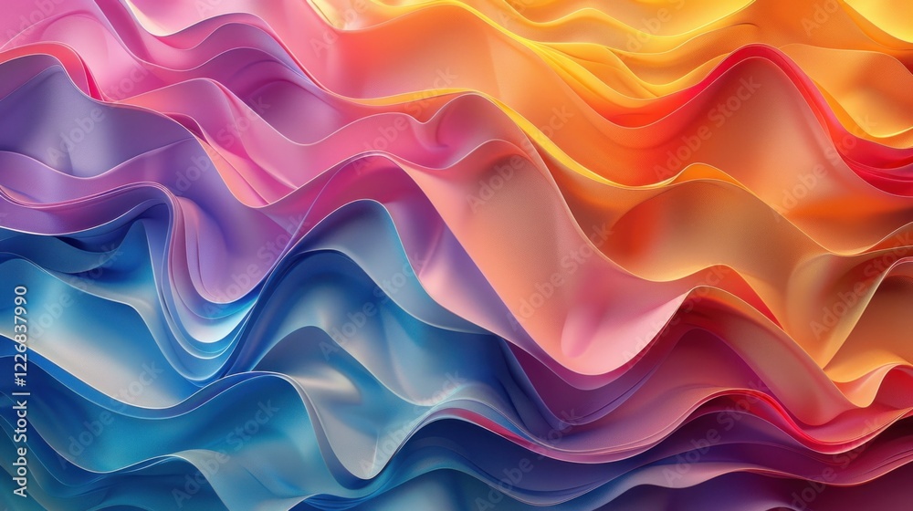 Abstract Colorful Background with Smooth Wavy Lines Abstract Colorful Background with Smooth Wavy Lines