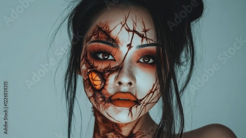 Stunning Halloween Makeup Portrait photo