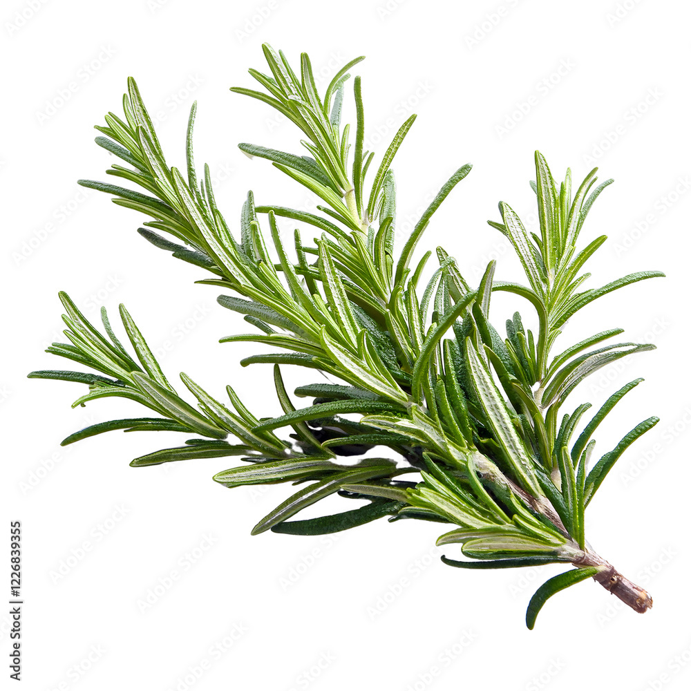 Obraz premium Rosemary Sprig: A vibrant rosemary sprig with delicate, needle-like leaves, ready to add a burst of flavor and aroma to your culinary creations.