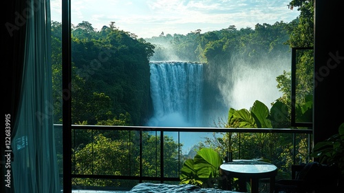 Breathtaking Waterfall View from Luxurious Room