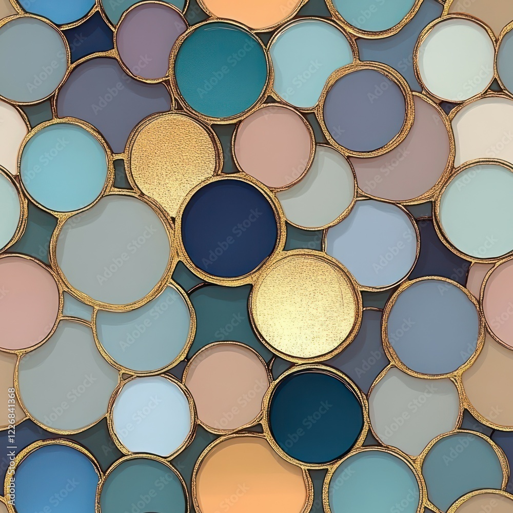 Seamless abstract beige and blue decor circle s pattern Seamless abstract beige and blue decor circle s pattern