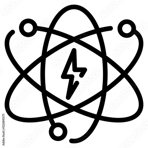 Atomic Energy Line Icon