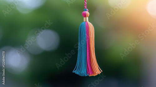 Wallpaper Mural Student memories of graduation ceremony concept. Colorful tassel hanging against a blurred background of nature. Torontodigital.ca