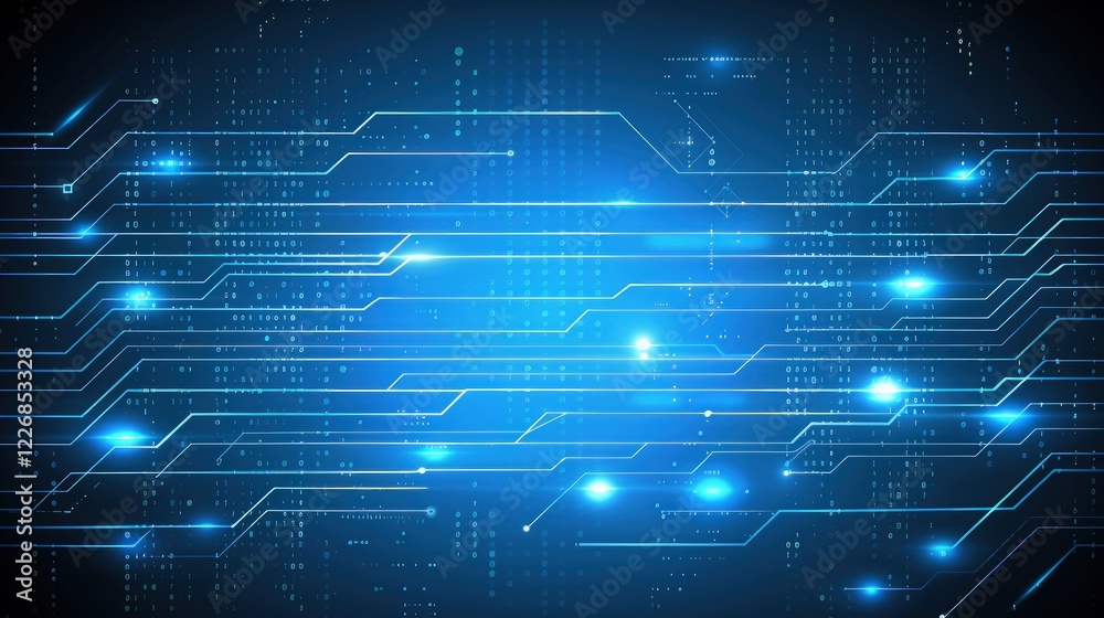 Abstract Digital Circuitry: Glowing Blue Tech Background Abstract Digital Circuitry: Glowing Blue Tech Background