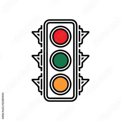 Minimalist traffic lights icon vector illustration isolated on white background