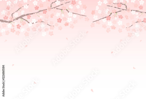 桜が舞い散る春背景