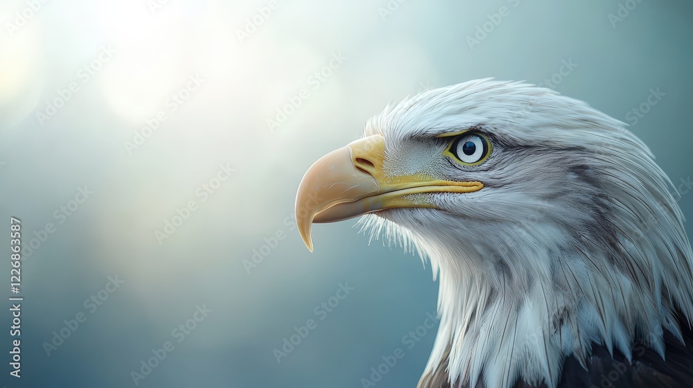 Majestic Bald Eagle Portrait in Soft Lighting Majestic Bald Eagle Portrait in Soft Lighting